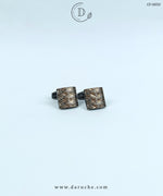 Brown Square Textured Cufflinks