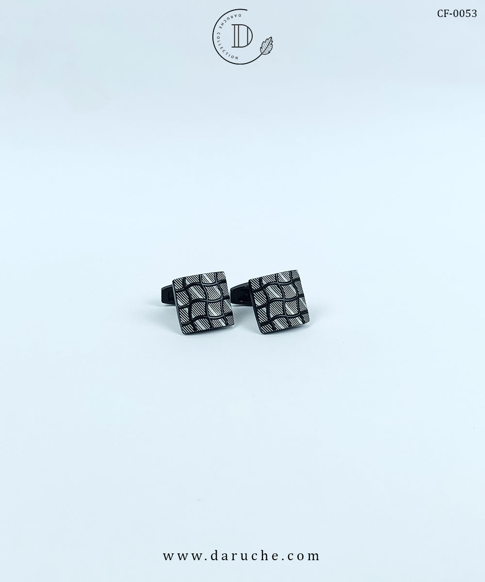 Black & Silver Textured Cufflinks
