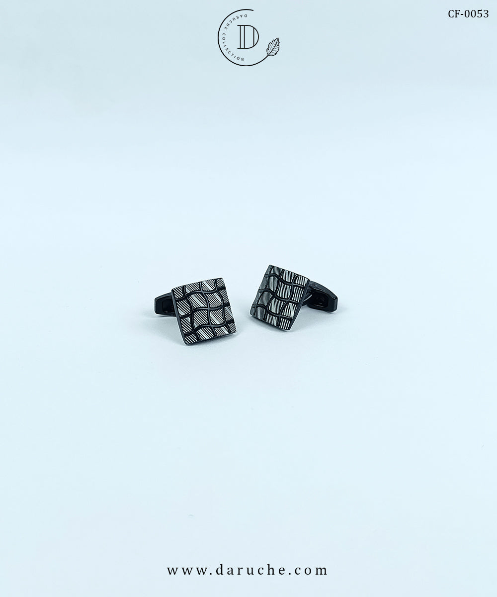 Black & Silver Textured Cufflinks