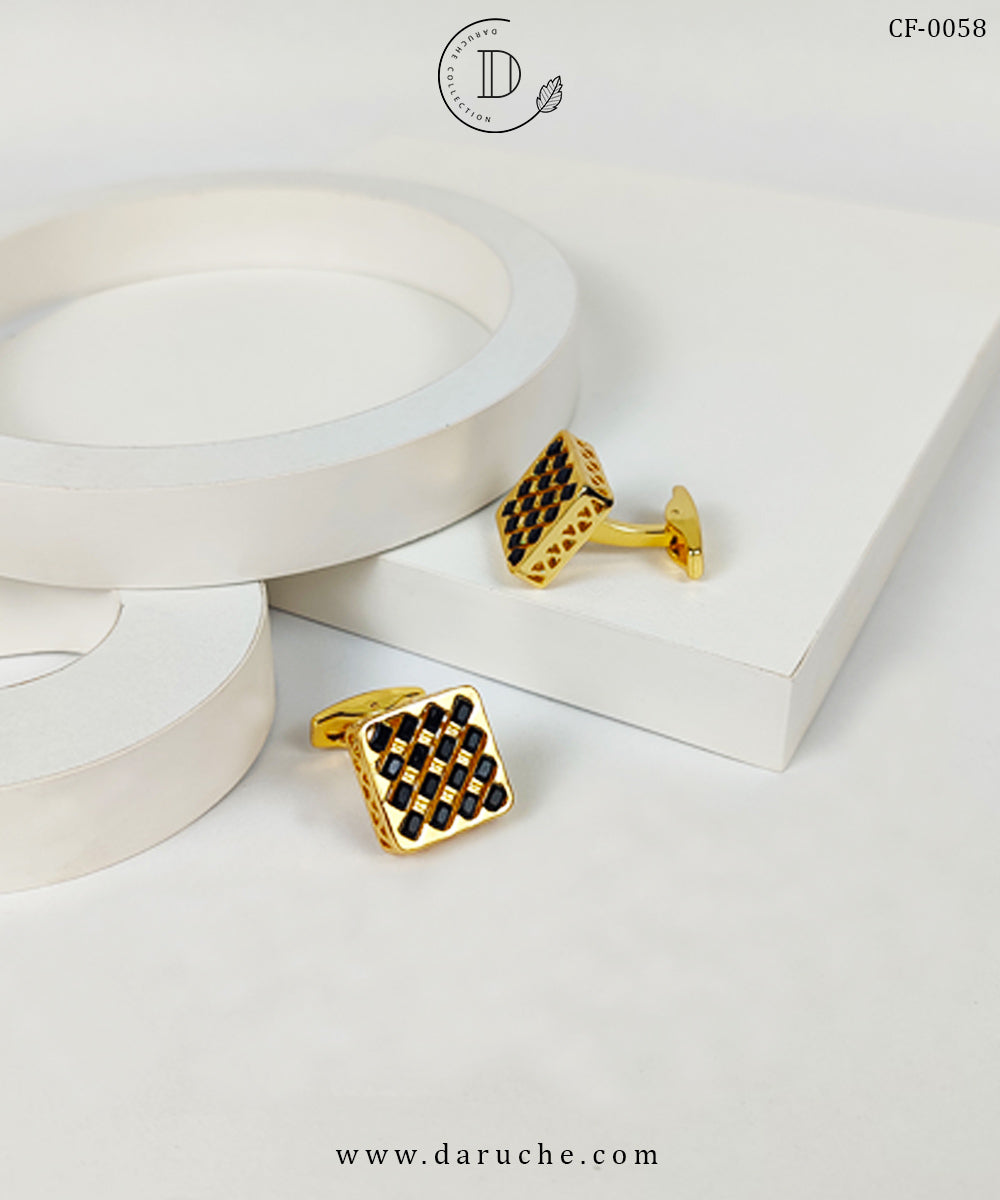 Square Black Zircon Cufflinks