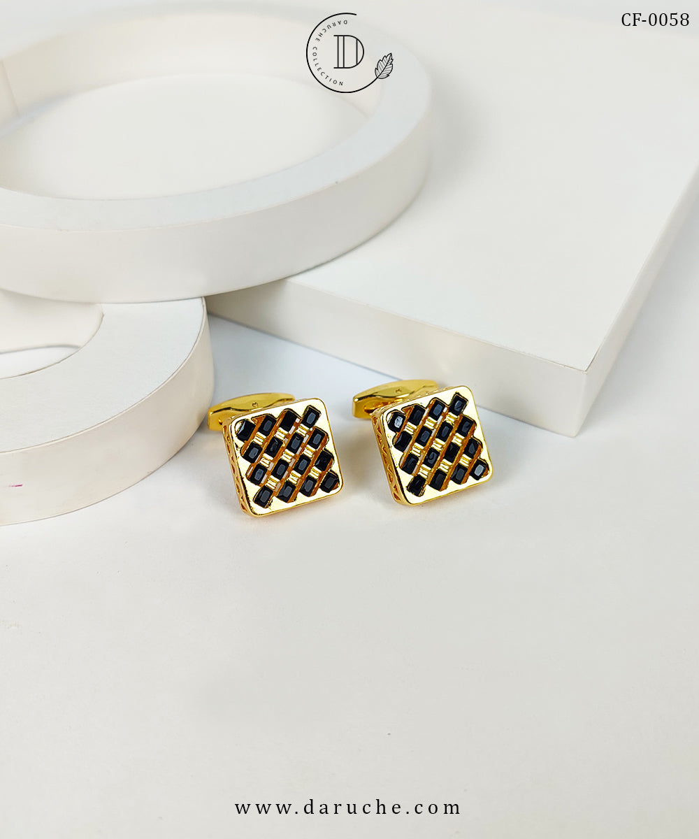 Square Black Zircon Cufflinks