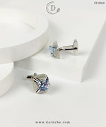 Premium Silver Zircon Stone Cufflinks