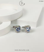 Premium Silver Zircon Stone Cufflinks