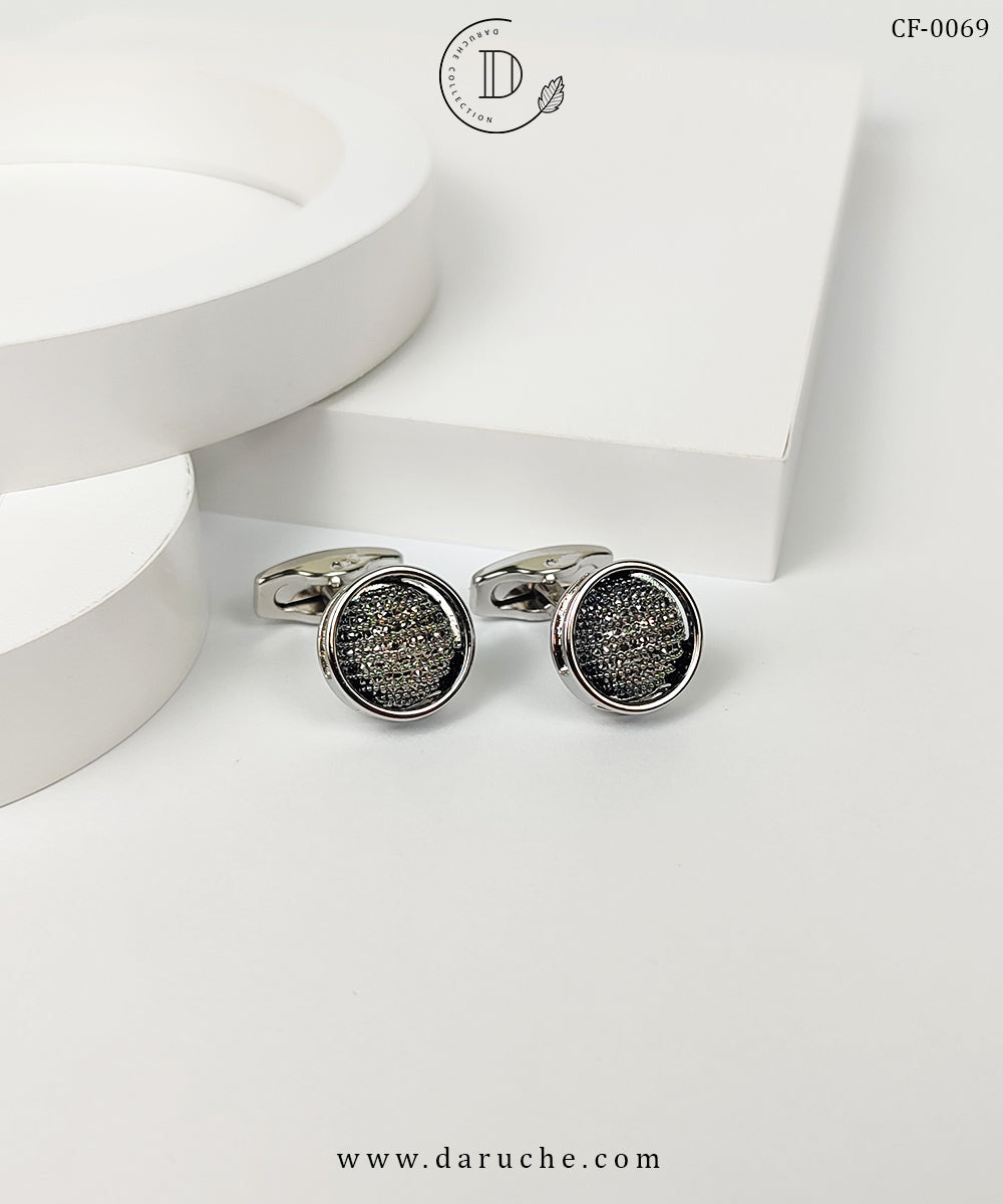 Silver & Black Textured Cufflinks