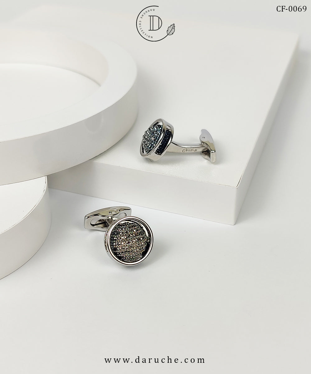 Silver & Black Textured Cufflinks