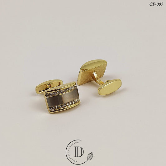 Golden Zircon Stone Cufflink