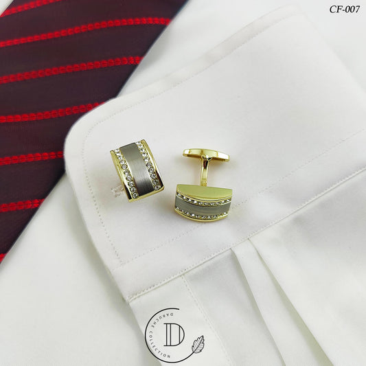 Golden Zircon Stone Cufflink