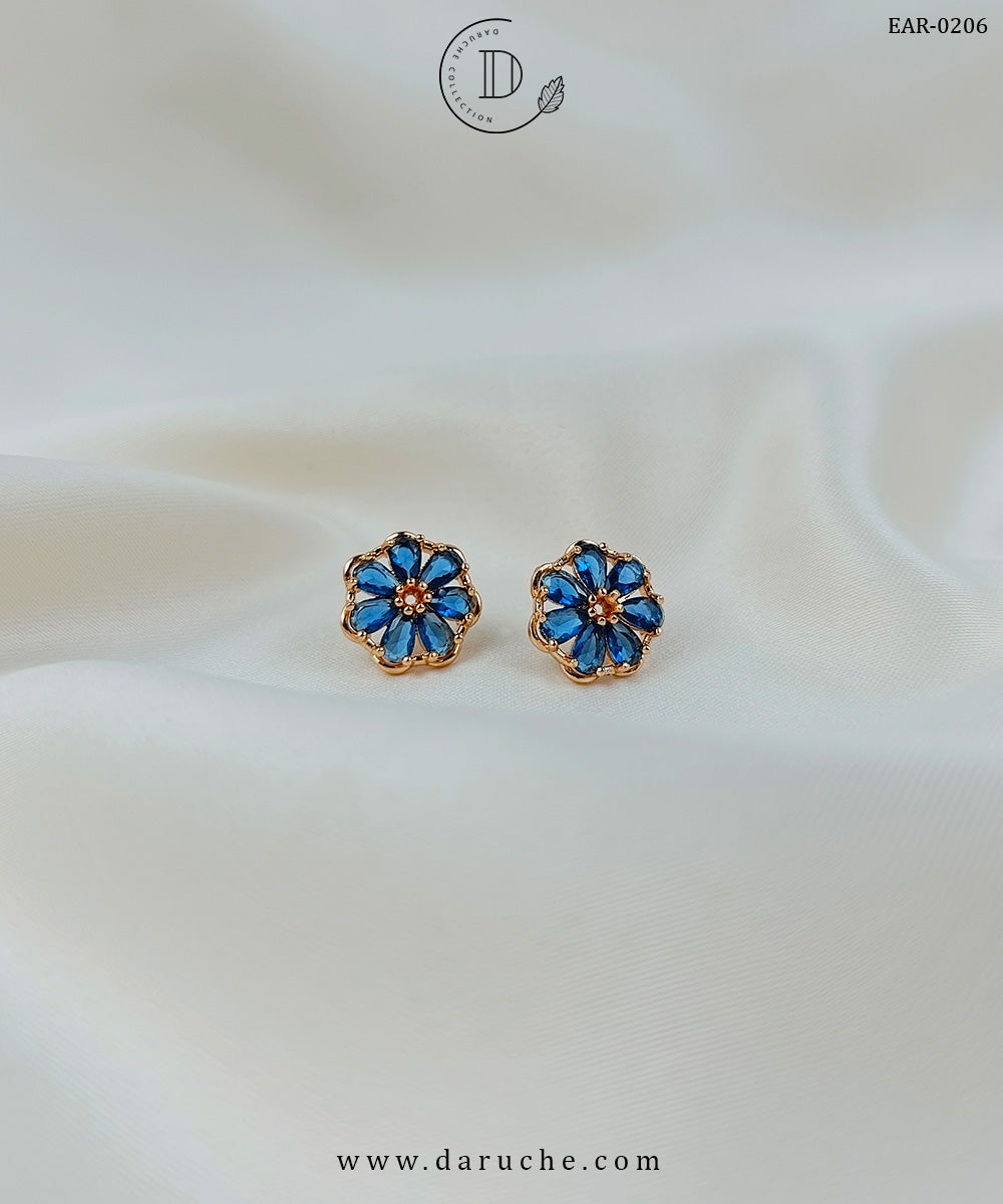 Blue Flower Studs