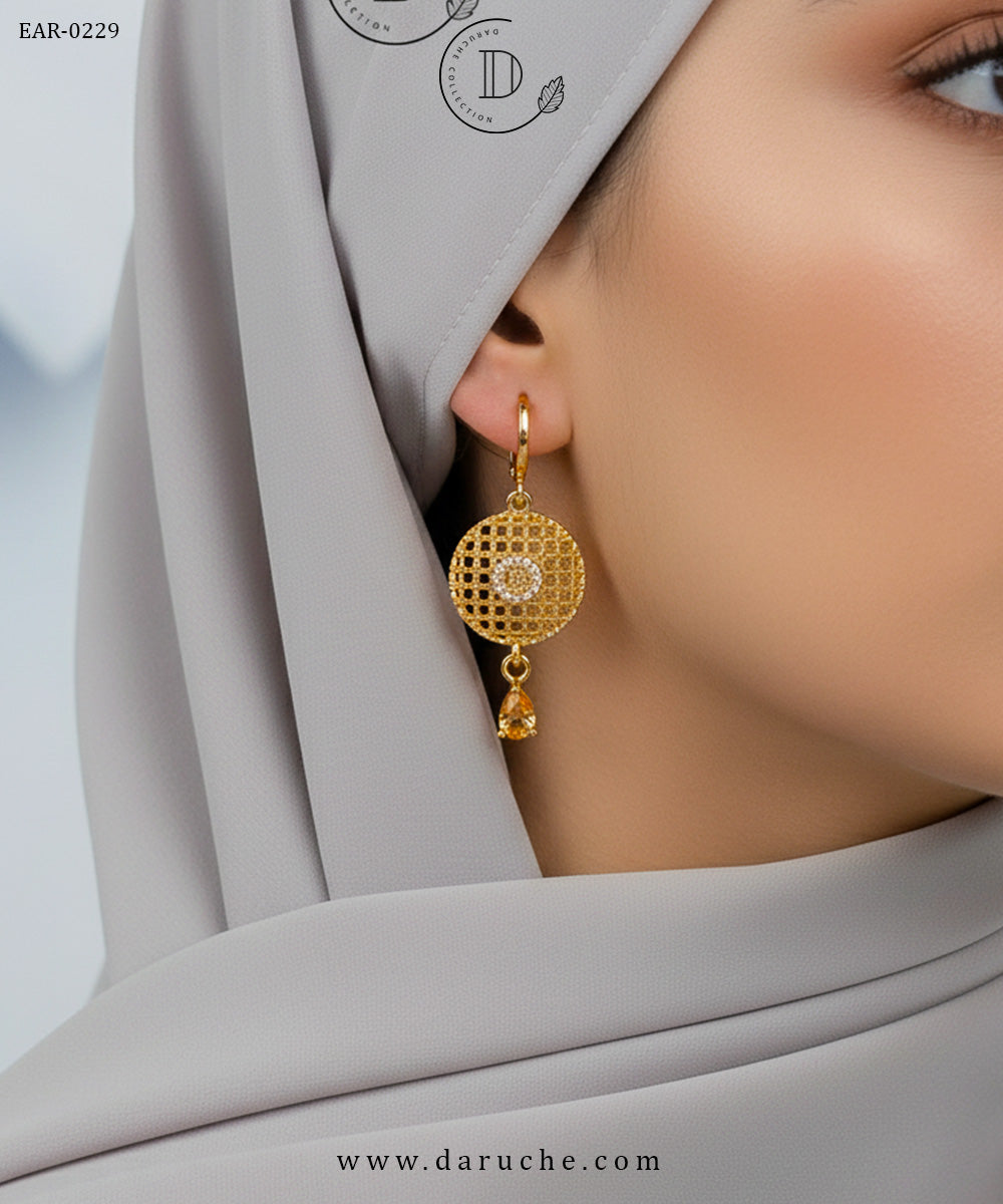 Classic Round Zircon Earrings