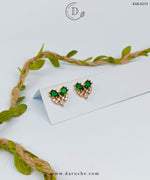 Emerald Green Floral Stud Earrings
