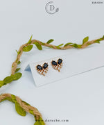 Black Floral Stud Earrings