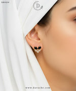 Emerald Green Floral Stud Earrings