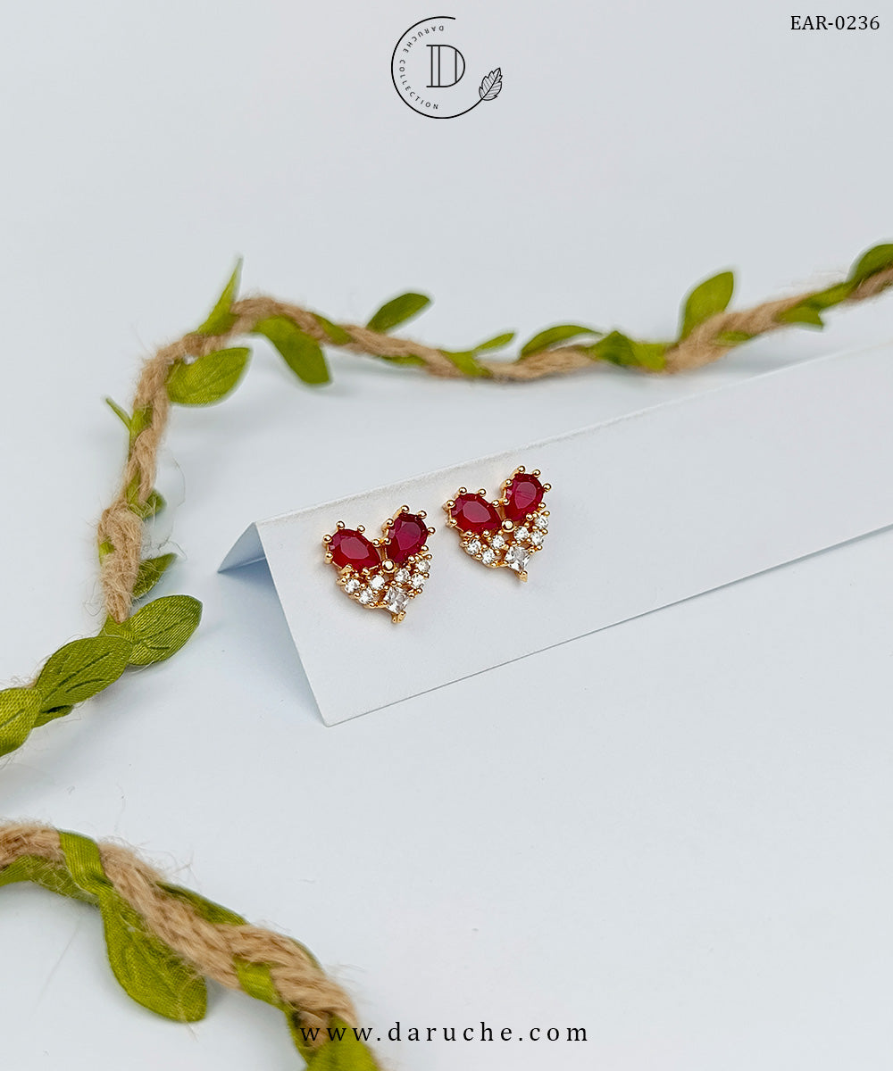 Ruby Floral Stud Earrings