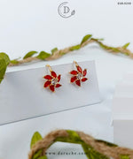 Ruby Floral Stud Earrings