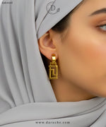 Golden Maze Drop Earrings