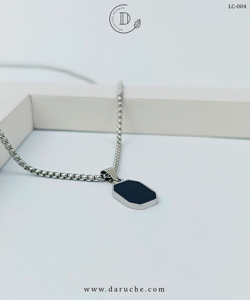 Modern Octagon Onyx-Style Pendant