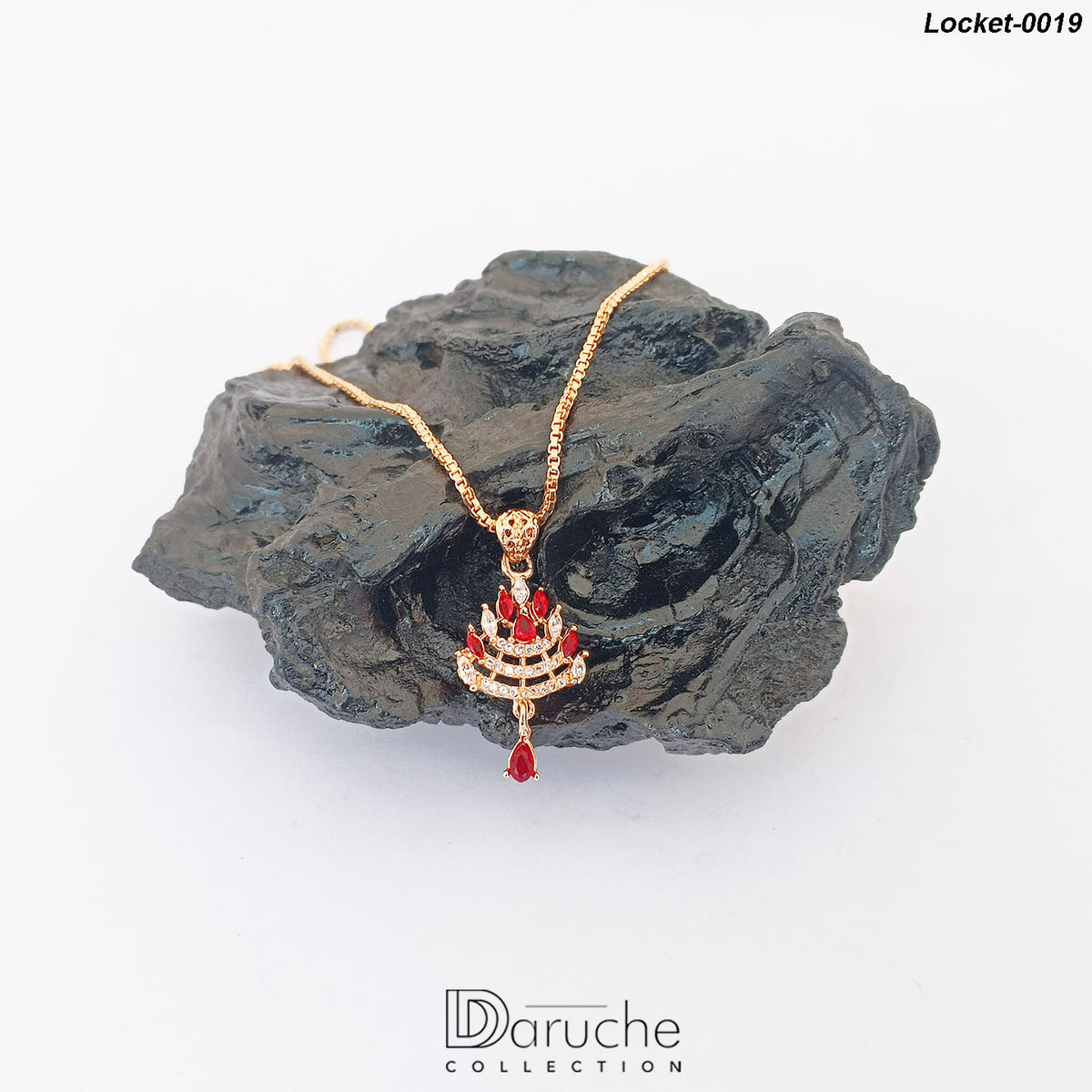 Crown Ruby Zircon Locket