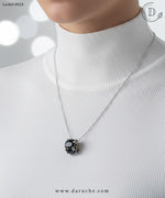 Flux Round Black Zircon Locket