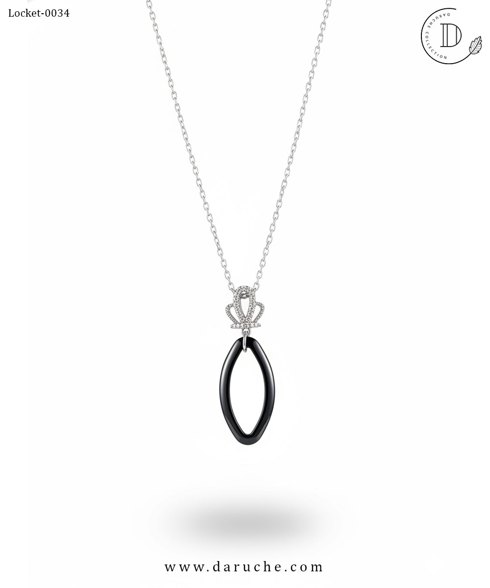 Crown Silver Zircon Locket