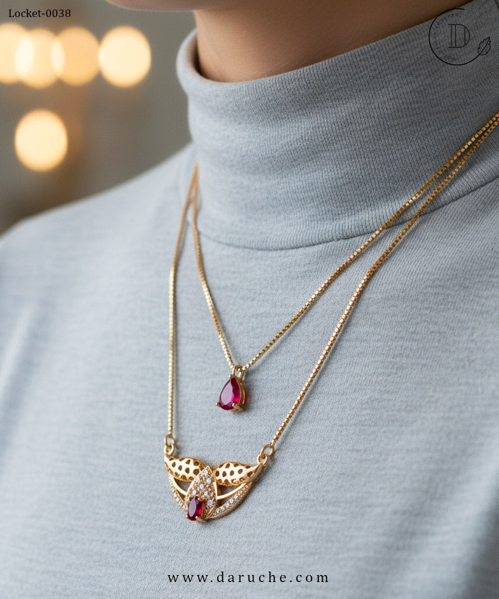 Double Layer Zircon Locket
