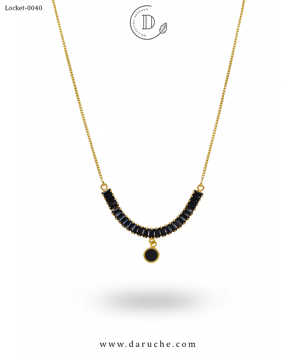 Elegant Black Zircon Locket