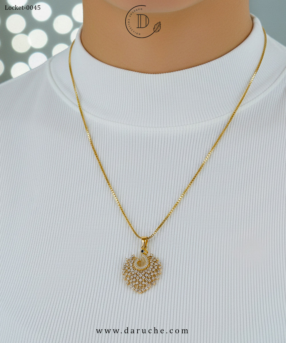 Peacock Zircon Locket