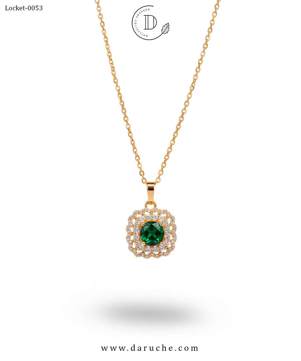 Classic Emerald Green Zircon Locket