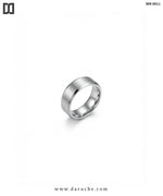 Onyx Edge Silver Band Ring