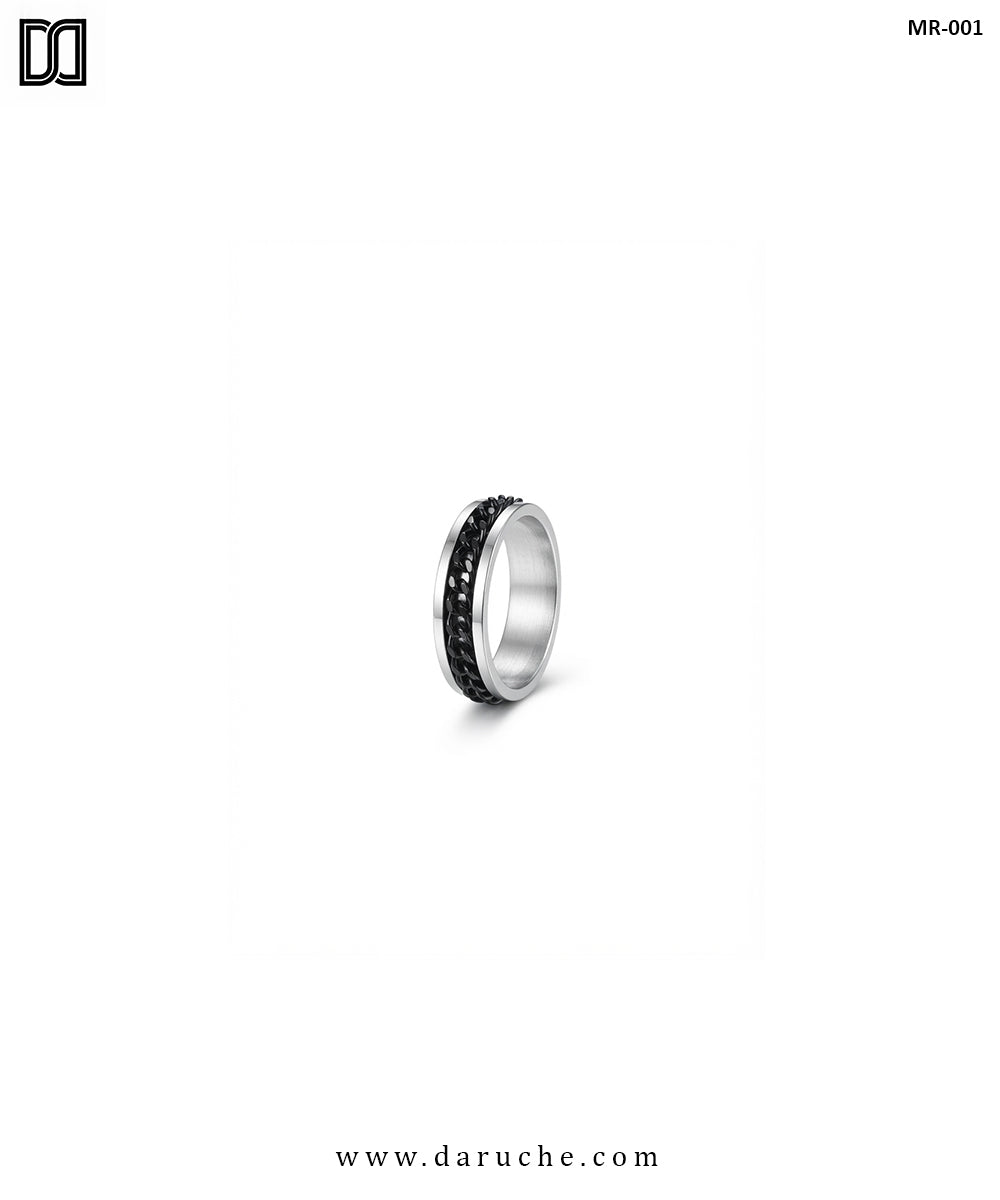 Silver Chain Spinner Ring