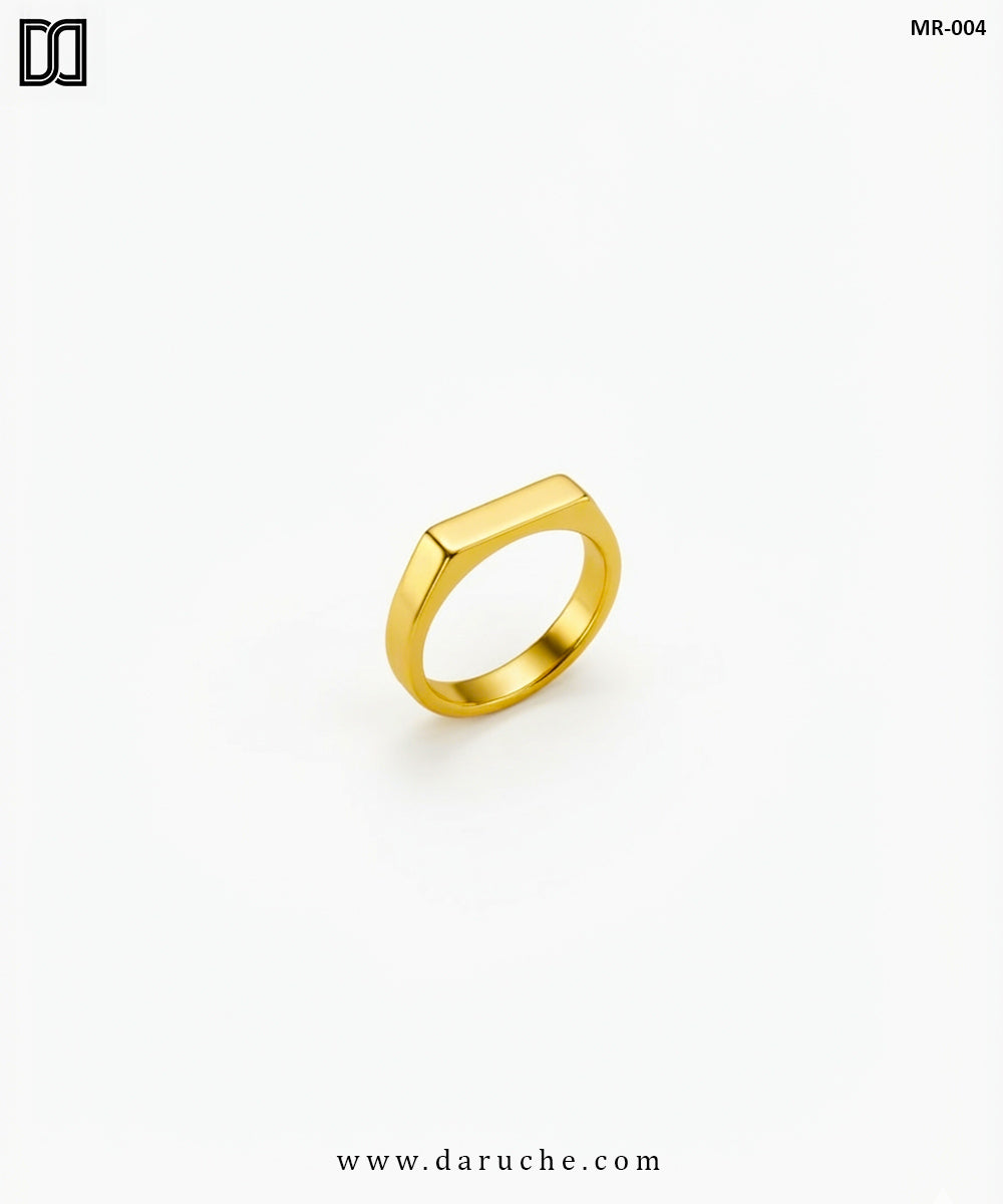 Gold Bar Signet Ring