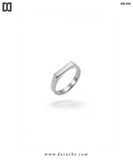Onyx Silver Bar Signet Ring