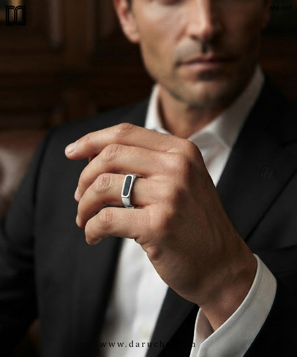 Silver Onyx Signet Ring