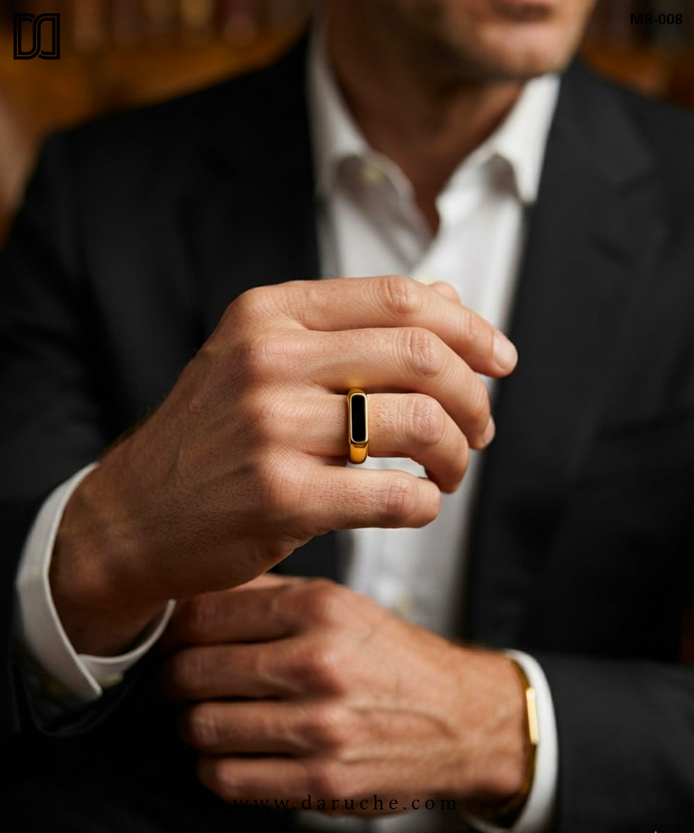 Golden Onyx Signet Ring
