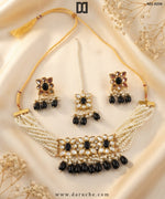 Gwendolyn Onyx Pearl Necklace Set