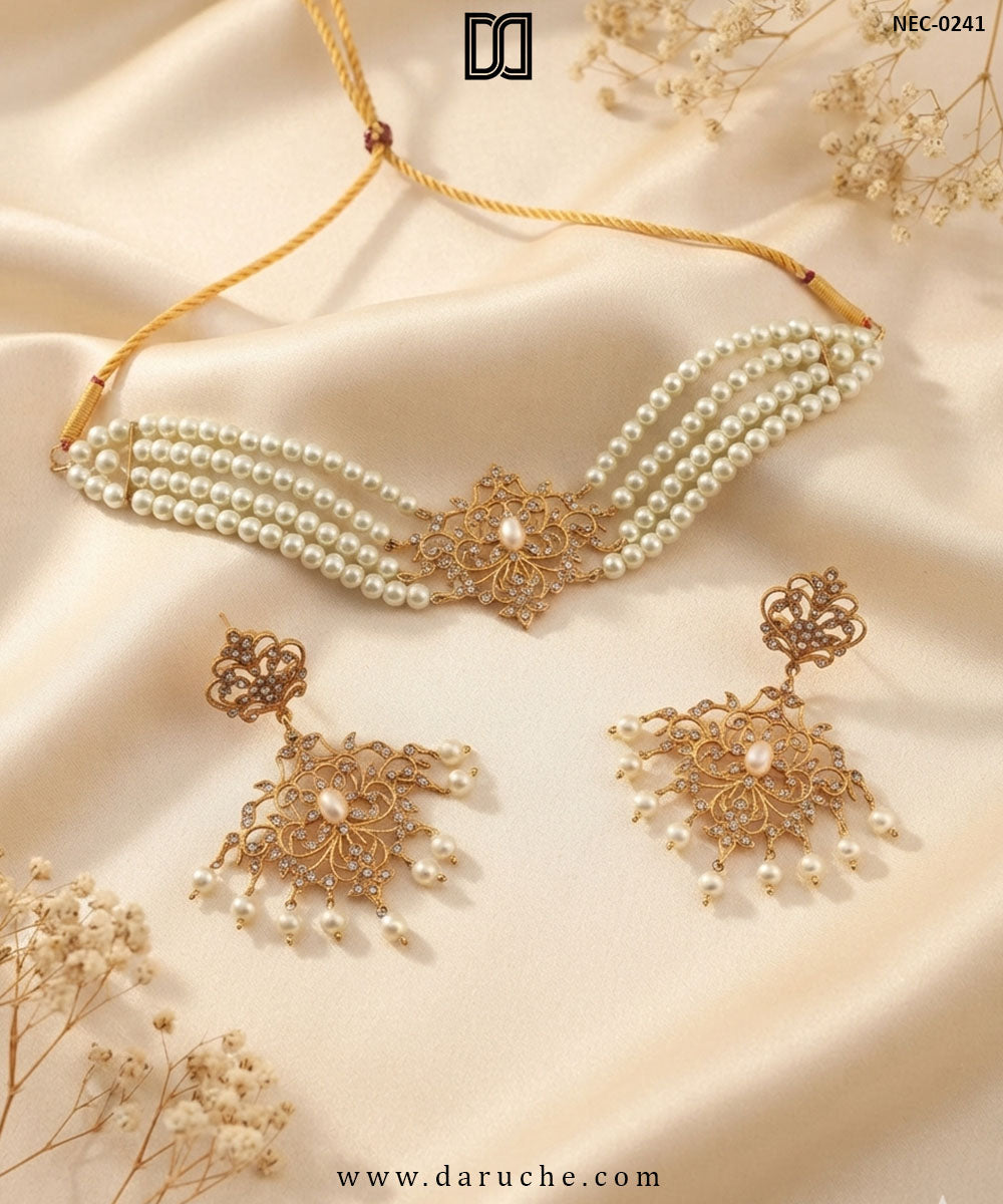 Nerissa Ivory Pearl Necklace Set