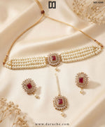 Viviane Garnet Zircon Necklace Set