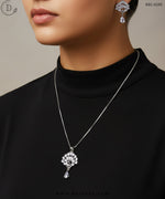 Silver Plated Cubic Zircon Stone Necklace Set