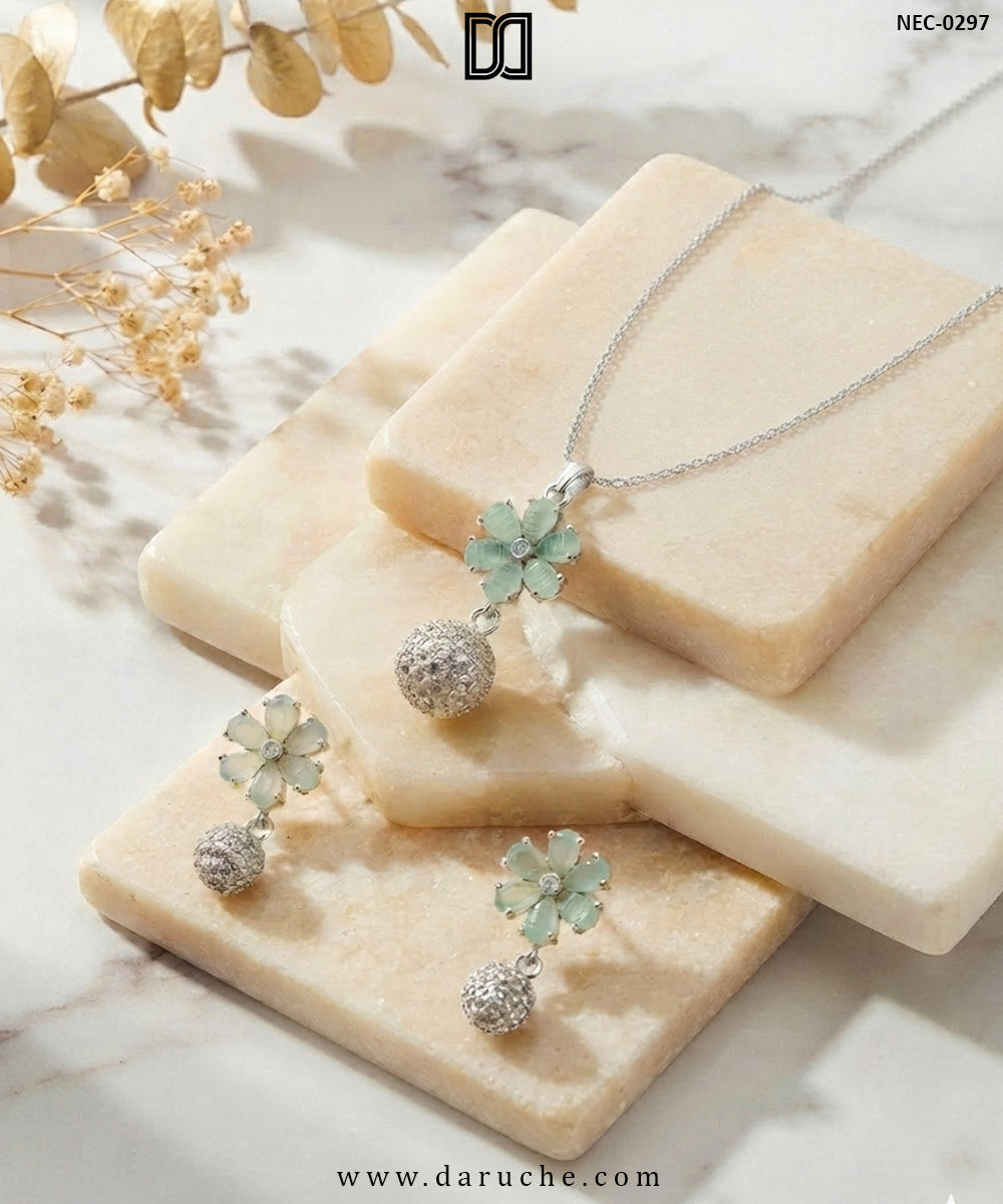 Zelphine Aqua AD Necklace Set