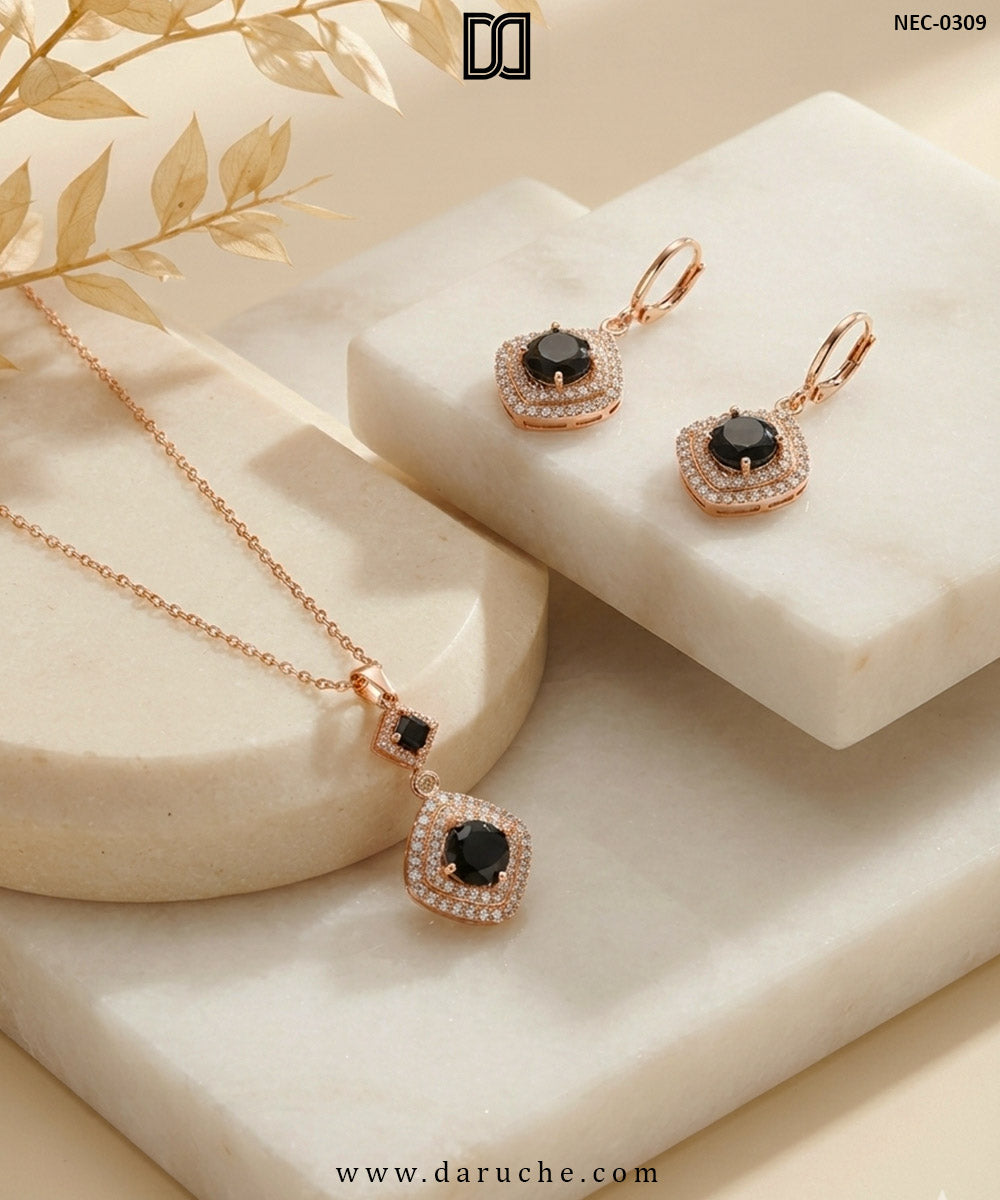 Leocadia Gold Zircon Necklace Set
