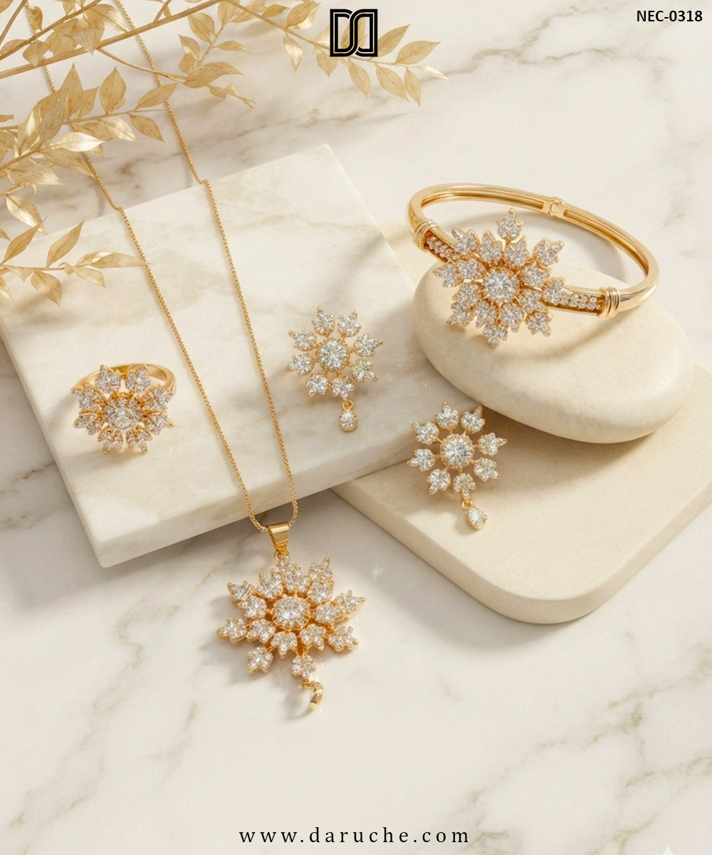 Xaviera Gold Zircon Necklace Set