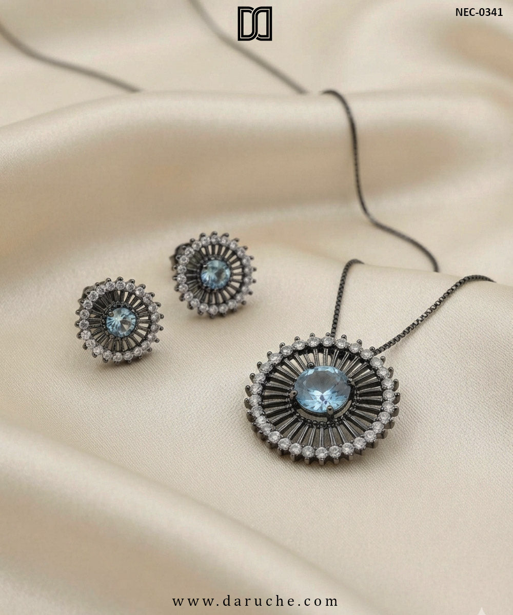 Ulyssia Aqua Antique Necklace Set