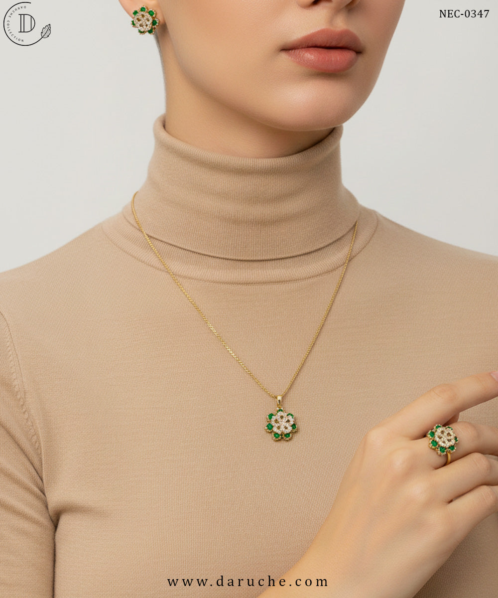 Dark Green Necklace Set