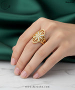 Marquise Golden Zircon Stone Ring