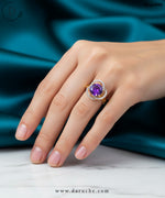 Floral Purple AD Adjustable Ring
