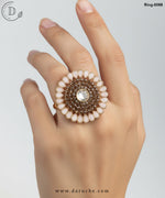 Floral Light Pink Adjustable Ring