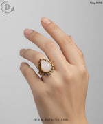 Leaf Pink Adjustable Ring