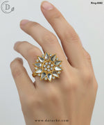 Golden Kundan Adjustable Ring