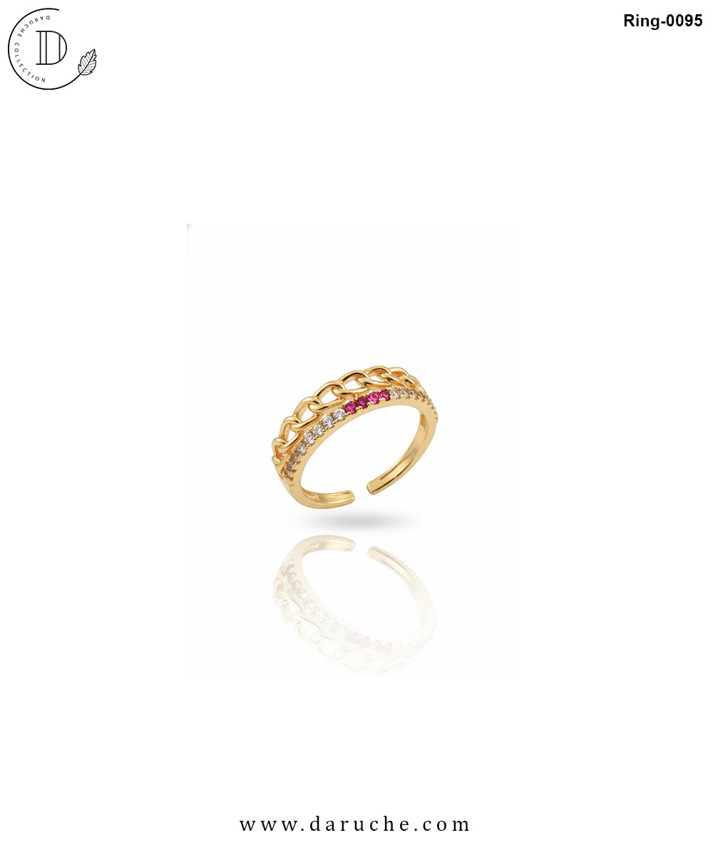 Chain Style Zirconia Adjustable Ring