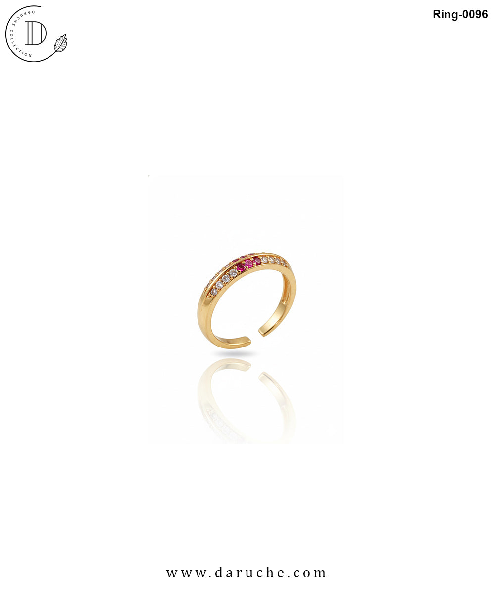 Band Cubic Zirconia Adjustable Ring