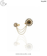 Dual Finger Adjustable Kundan Ring